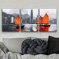 3pcs Featuring The Hong Kong Harbor Metal Print Ready to Hang Art