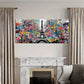 3pcs Peacock Art Tropical Leaves Golden Accents Metal Print Ready to Hang Art