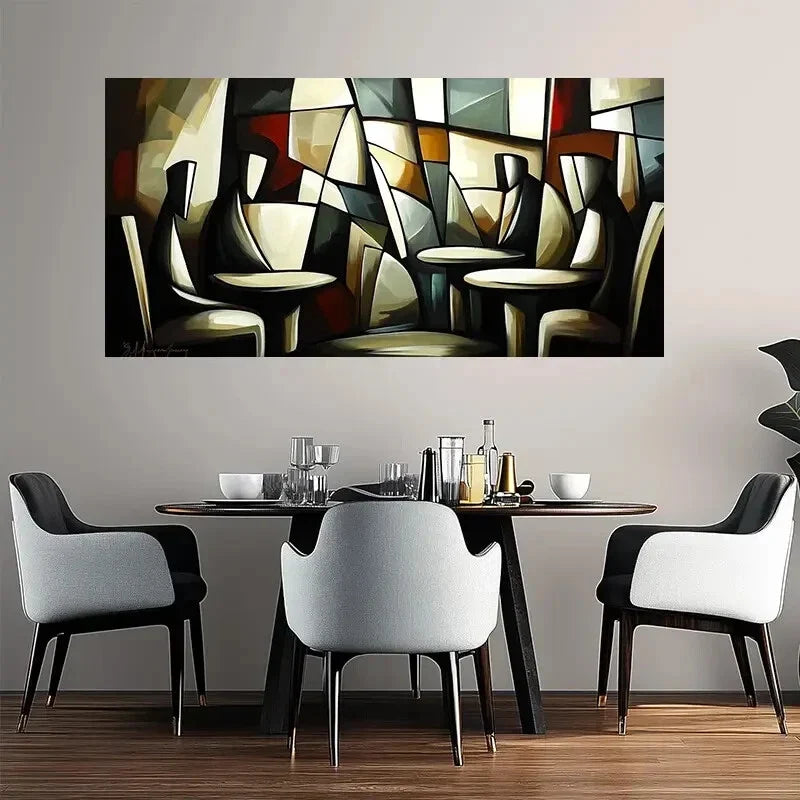 Modern Abstract Geometric Bold Wall Art Canvas Office Home Room Framed 120x60cm