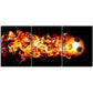 3pcs Cool Fire Soccer Sport Football Metal Print Ready to Hang Art