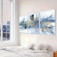3pcs Abstract Blue and Golden Wall Art Set Canvas Framed 40x60cm - High Quality Print 100% Australian Made Wall Canvas Ready to Hang