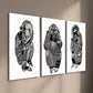 3pcs Three Little Wise Monkeys Wall Art Set Canvas Framed 40x60cm - High Quality Print 100% Australian Made Wall Canvas Ready to Hang