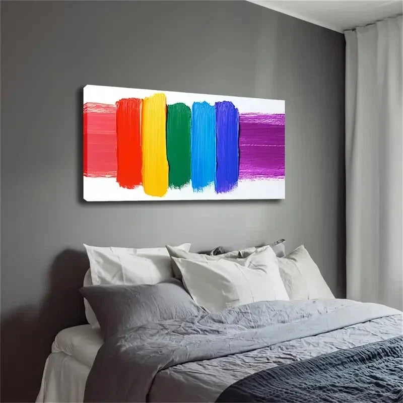 Abstract Watercolor Colors Wall Art Canvas Office Home Room Framed 120x60cm