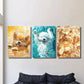 3pcs Puppy in Water Funny Dog Happy Life Metal Print Ready to Hang Art