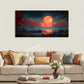 Red Moon Landscape wall canvas office home room framed 120x60cm