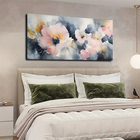 Pink Yellow And Blue Color Wall Art canvas office home room framed 120x60cm