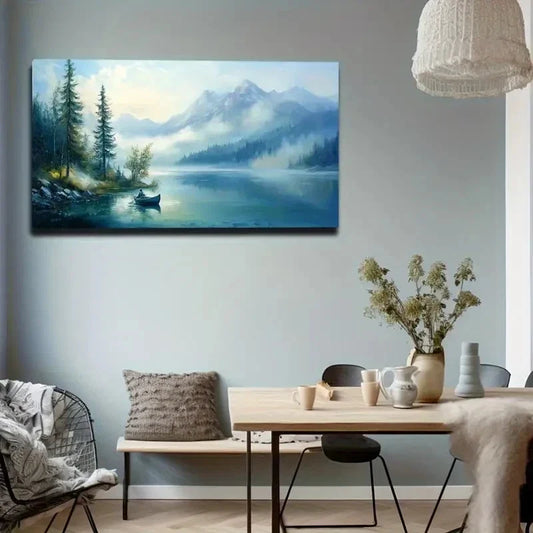 Creative Product Misty Lake Wall Art Canvas Office Home Room Framed 120x60cm