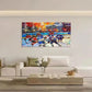Abstract Field Hockey Star Wall Art Canvas Office Home Room Framed 80x45cm