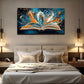 Colorful Books Suitable Deco Wall Art Canvas Office Home Room Framed 80x45cm