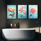 3pcs Blooming Beautiful Flowers Metal Print Ready to Hang Art