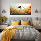Vibrant Floral Scene of Girl Wall Art Canvas Office Home Room Framed 120x60cm