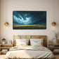 Dark Clouds Over Grassland Wall Art Canvas Office Home Room Framed 120x60cm
