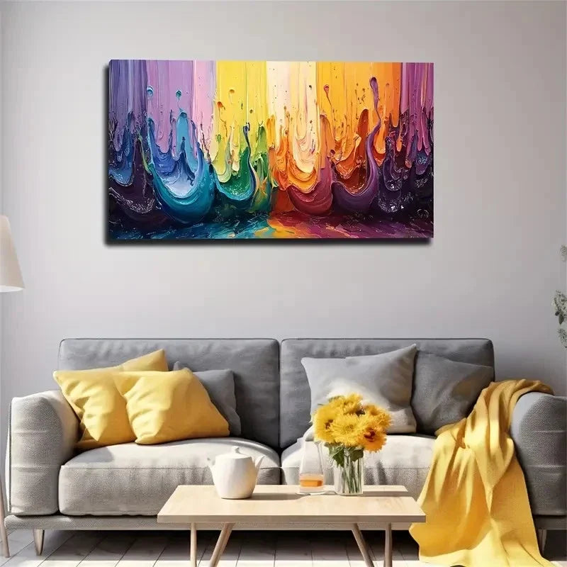 Modern Abstract Downflowing Wall Art Canvas Office Home Room Framed 120x60cm