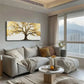 Golden Tree Detailed Branches Wall Art Canvas Office Home Room Framed 120x60cm