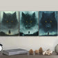 3pcs Wolf Sky Luxurious Painting Metal Print Ready to Hang Art