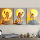 3pcs Astronauts on the Moon Metal Print Ready to Hang Art
