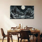Starry Night Landscape Moon Wall Art Canvas Office Home Room Framed 120x60cm