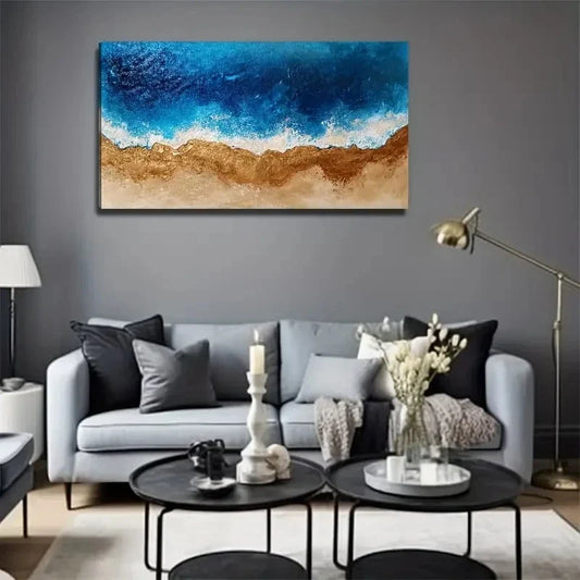 Ocean Wave Beach Perfect Wall Art Canvas Office Home Room Framed 80x45cm