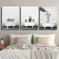 3pcs Pigs Bears and Giraffes in Bathtubs Wall Art Set Canvas Framed 40x60cm - High Quality Print 100% Australian Made Wall Canvas Ready to Hang