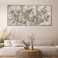 3pcs  Metallic Leaf Branch Triptych Wall Art Set Canvas Framed 40x60cm - High Quality Print 100% Australian Made Wall Canvas Ready to Hang