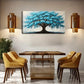 Huge Tree with Blue Leaves Wall Art Canvas Office Home Room Framed 120x60cm
