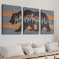 3pcs Woodcut Style Tree Forest Bear Wall Art Set Canvas Framed 40x60cm - High Quality Print 100% Australian Made Wall Canvas Ready to Hang