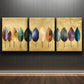 3pcs Metal Leaf Different Colorful Perfect Wall Art Set Canvas Framed 40x60cm - High Quality Print 100% Australian Made Wall Canvas Ready to Hang