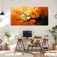 Fiery Orange Black Tree Perfect Wall Art Canvas Office Home Room Framed 120x60cm