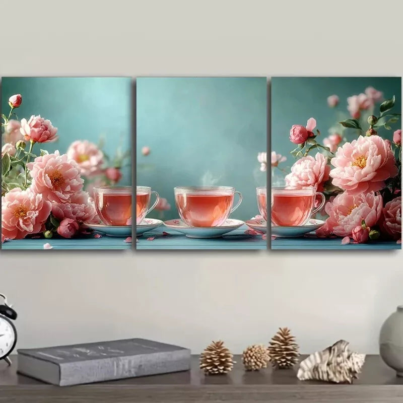 3pcs Two Surreal Dogs Colorful White Background  Wall Art Set Canvas Framed 40x60cm - High Quality Print 100% Australian Made Wall Canvas Ready to Hang