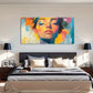 Gradient Aesthetic Cute Girl Wall Art Canvas Office Home Room Framed 120x60cm