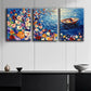 3pcs River of Roses Beauty Color Nature Perfect Wall Art Set Canvas Framed 40x60cm - High Quality Print 100% Australian Made Wall Canvas Ready to Hang