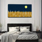 Wheat Field Moon Wall Art Canvas Office Home Room Framed 80x45cm