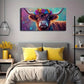 Vibrant Cow With Colorful Wall Art Canvas Office Home Room Framed 80x45cm