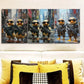 3pcs Two cute baby ducks in cyberpunk armor Metal Print Ready to Hang Art