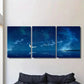 3pcs Starry Night Sky Blue & Purple Celestial Metal Print Ready to Hang Art