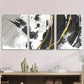 3pcs Abstract Black and White Geometric Metal Print Ready to Hang Art