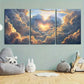 3pcs Heart-Shaped Clouds Dramatic Skies and Light Metal Print Ready to Hang Art
