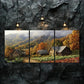 3pcs Rustic Wooden Cabin Scene Beauty Perfect Wall Art Set Canvas Framed 40x60cm - High Quality Print 100% Australian Made Wall Canvas Ready to Hang
