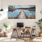 Tranquil Scenery Bridge Nature Wall Art Canvas Office Home Room Framed 120x60cm