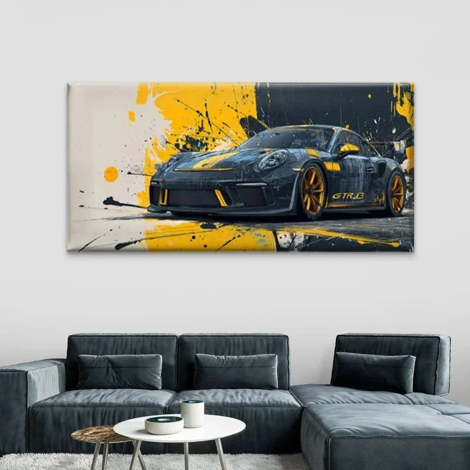Abstract Sports Car Wall Art Canvas Office Home Room Framed 80x45cm