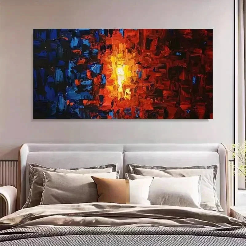 Red And Blue Graffiti Texture Wall Art Canvas Office Home Room Framed 120x60cm