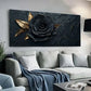 Modern Black & Golden Rose Wall Art Canvas Office Home Room Framed 120x60cm