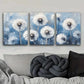 3pcs White Dandelions White Snow Nature Flor Wall Art Set Canvas Framed 40x60cm - High Quality Print 100% Australian Made Wall Canvas Ready to Hang