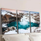 3pcs Iceland Waterfall Winter Snow Scene Wall Art Set Canvas Framed 40x60cm - High Quality Print 100% Australian Made Wall Canvas Ready to Hang