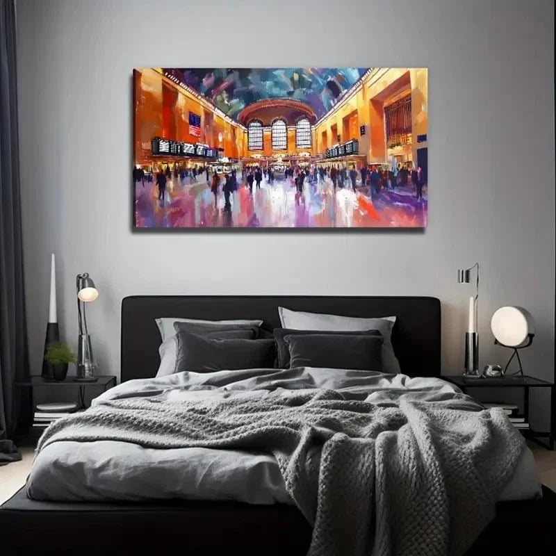 Human Exhibition Hall Wall Art Canvas Office Home Room Framed 80x45cm