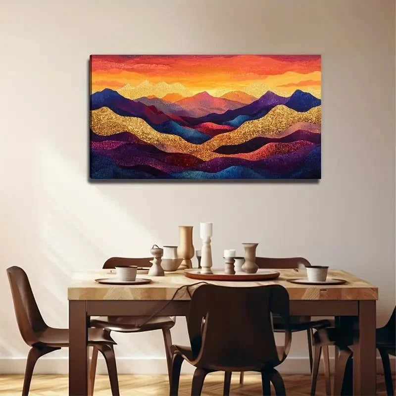 Abstract Mountain Landscape Wall Art Canvas Office Home Room Framed 120x60cm