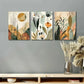 3pcs Vintage Floral Landscape Flower Metal Print Ready to Hang Art