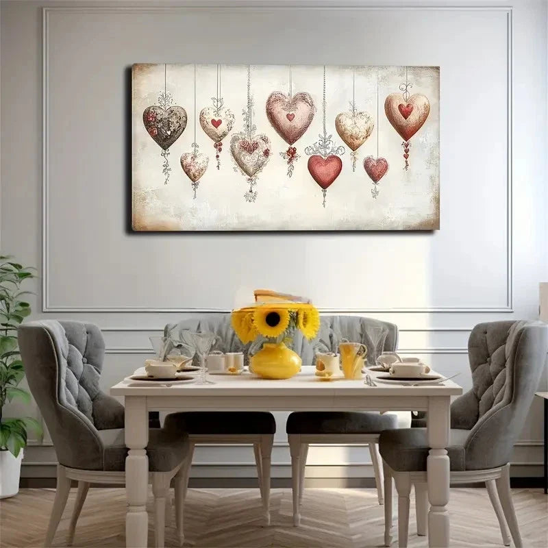 Red & White Color Scheme Wall Art Canvas Office Home Room Framed 120x60cm