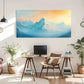 Blue & Orange Abstract Wall Art Canvas Office Home Room Framed 120x60cm