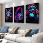 3pcs Elegant Decorative Graffiti Gaming Wall Art Set Canvas Framed 40x60cm - High Quality Print 100% Australian Made Wall Canvas Ready to Hang